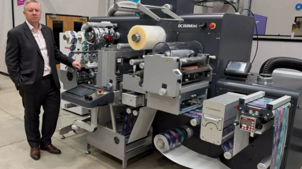 Konica Minolta + GM – Workflow completo para rótulos digitais Solução integrada Konica Minolta AccurioLabel e GM DC350Mini para produção digital de rótulos