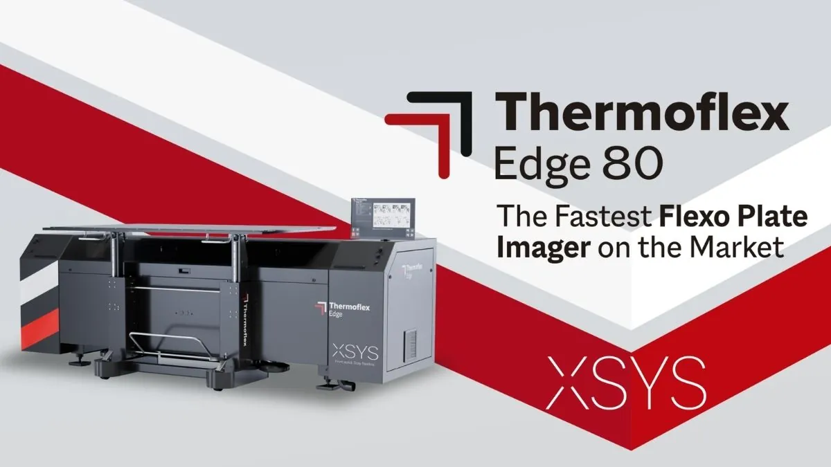XSYS ThermoFlex Edge 80 – Imageador flexográfico de alta velocidade Imageador de chapas flexográficas ThermoFlex Edge 80 da XSYS, o mais rápido do mercado, com tecnologia Woodpecker Nano 2400.